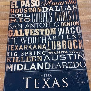 Texas Cities Typography Wrapped Canvas